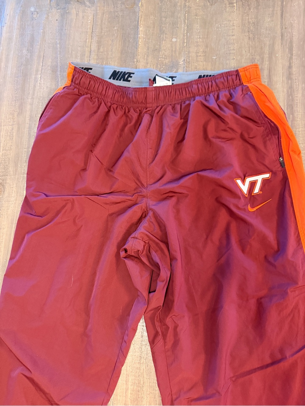 Nike Virginia Tech Hokies Track Pants Mens XXL Burgundy Wind VT Team Issue